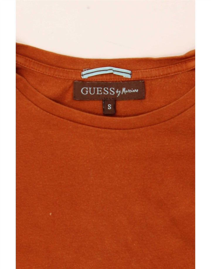 Guess By Marciano Mens Top Long Sleeve Small Orange Colourblock