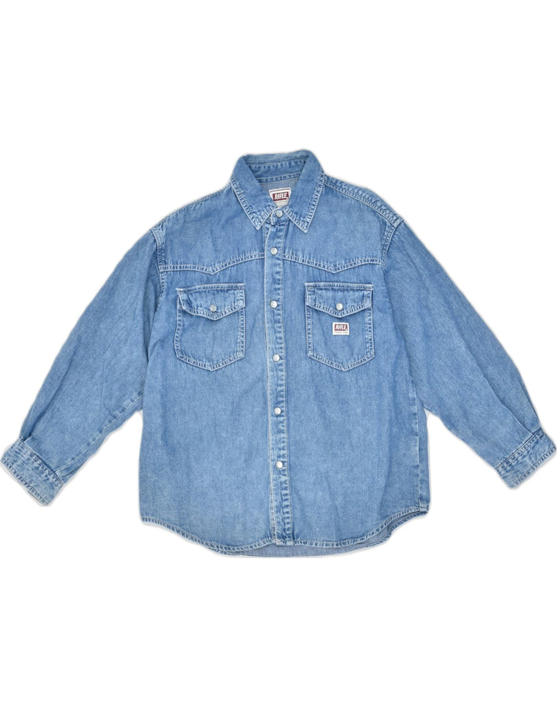 RIFLE Boys Denim Shirt 11-12 Years Blue Cotton | Vintage | Thrift | Second-Hand | Used Clothing | Messina Hembry 