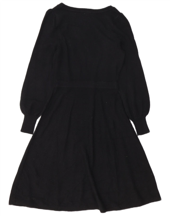 Boden Womens Long Sleeve Jumper Dress UK 10 Small Black Polyamide