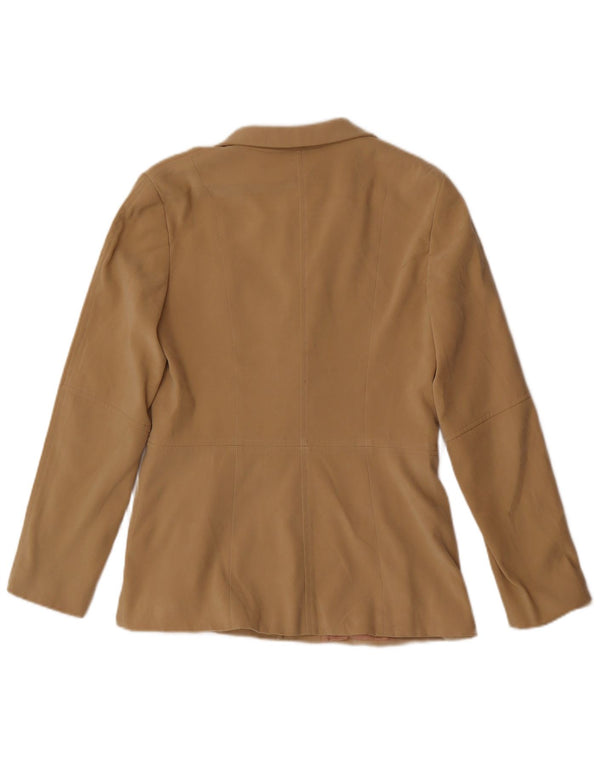 Zara Womens 3 Button Blazer Jacket UK 12 Medium Beige