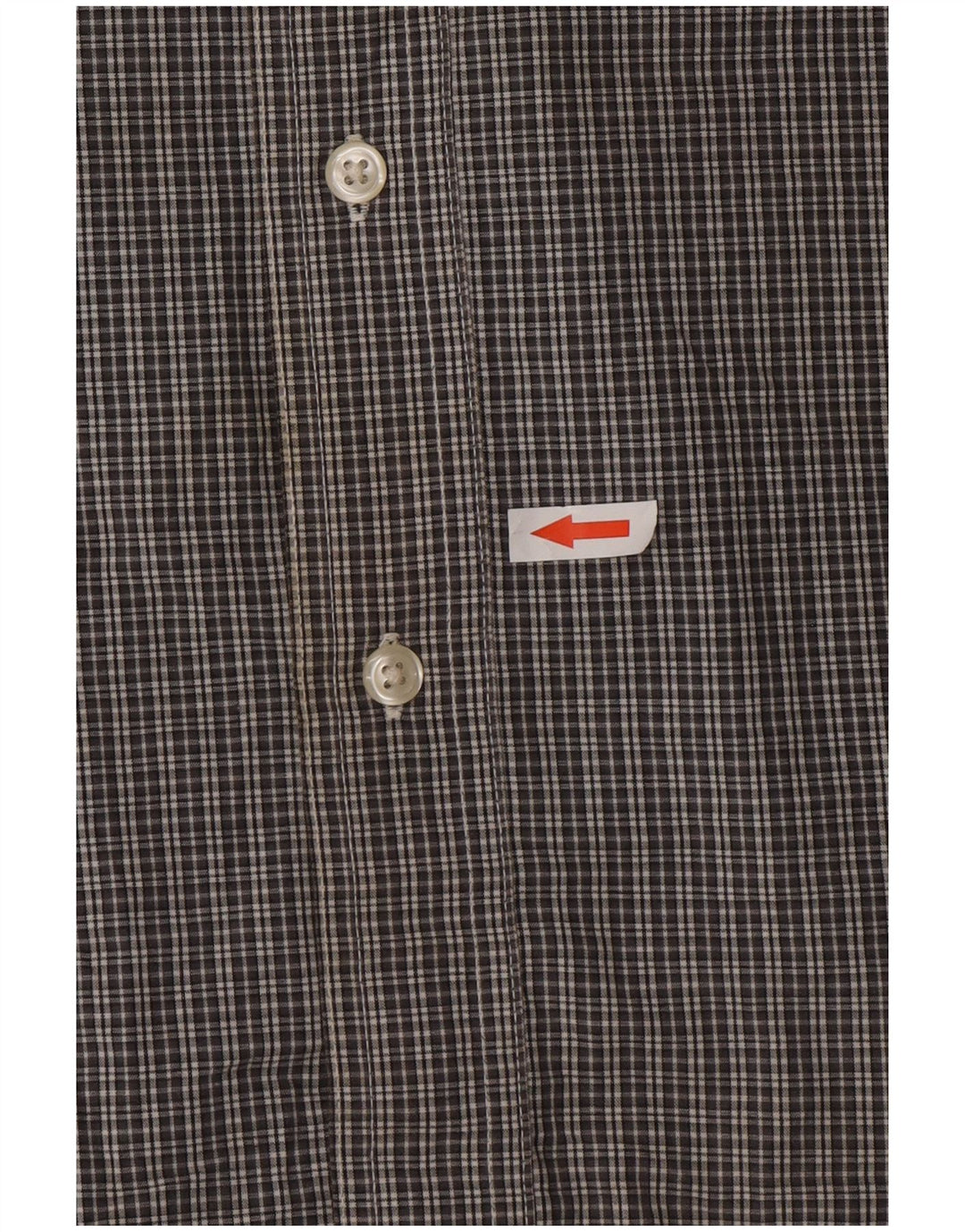 Chaps Mens Easy Care Short Sleeve Shirt Large Grey Check Cotton