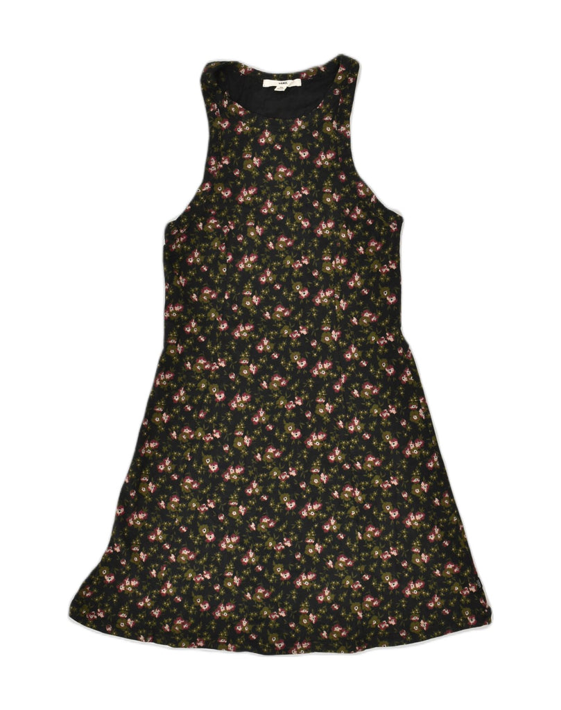 VANS Womens Sundress UK 4 XS Black Floral Cotton | Vintage Vans | Thrift | Second-Hand Vans | Used Clothing | Messina Hembry 