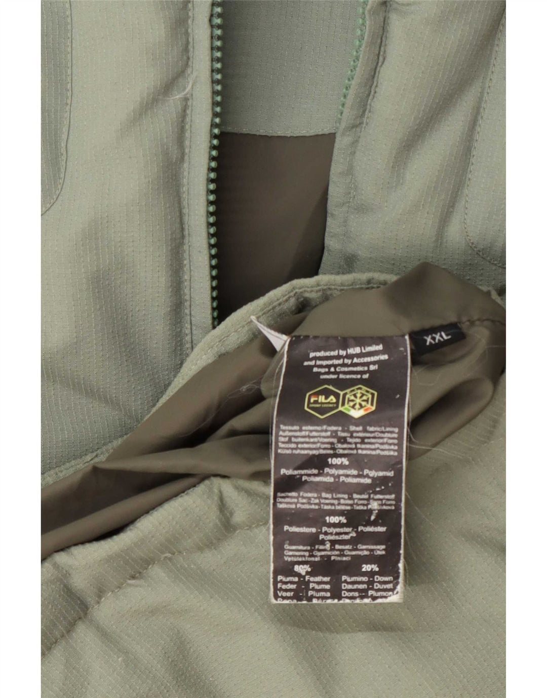 Fila Mens Padded Jacket UK 44 2XL Green Polyamide