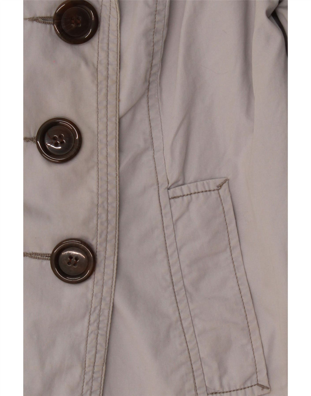 Marks & Spencer Womens 3/4 Sleeve Double Breasted Jacket UK 8 Small Grey