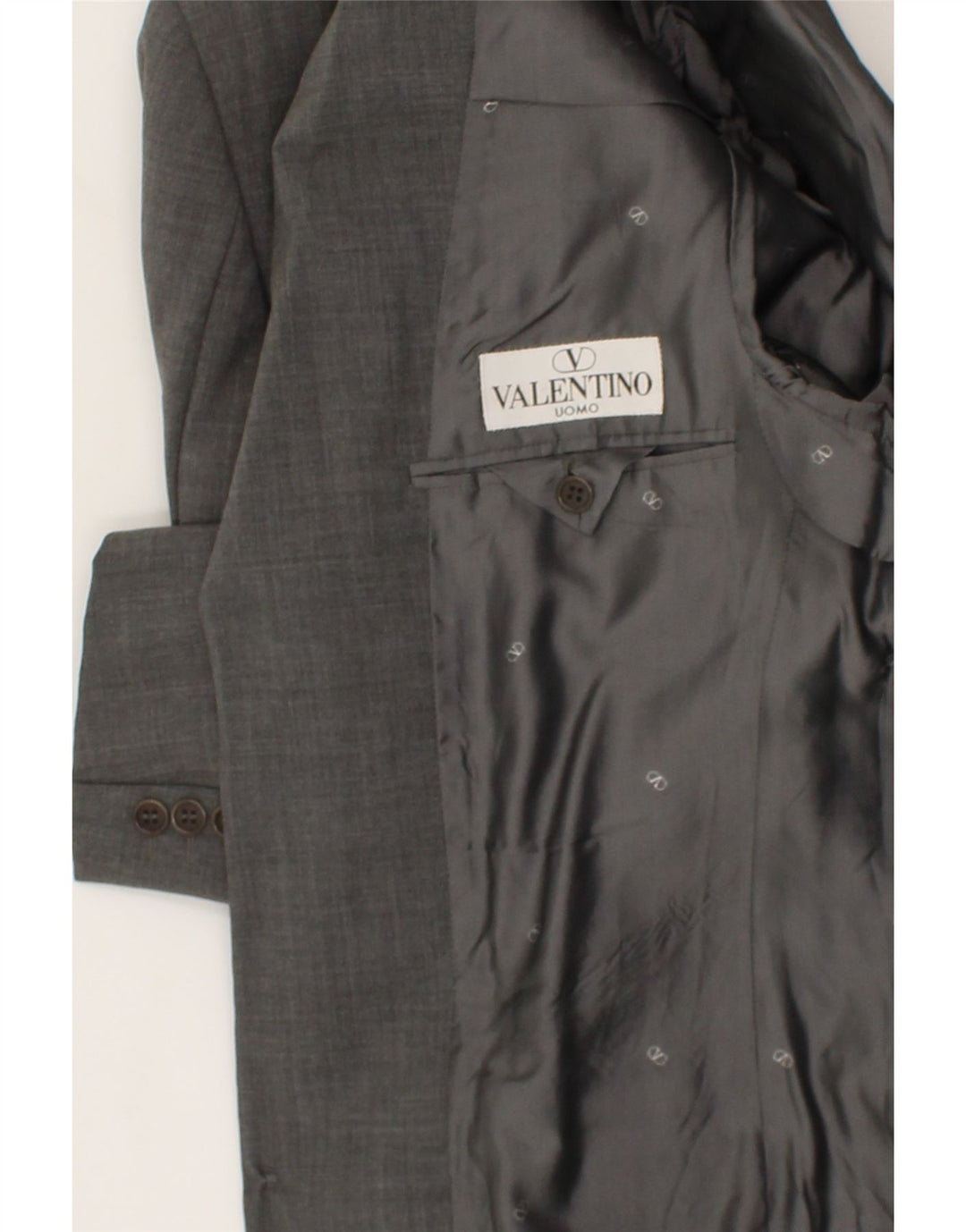 VALENTINO Mens 3 Button 2 Piece Set IT 48 Medium W38 L32 Grey Virgin Wool