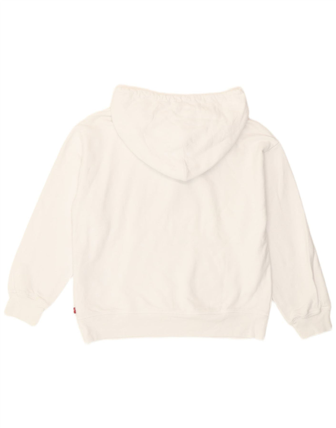 Levi's Womens Graphic Oversized Hoodie Jumper UK 14 Medium White Cotton