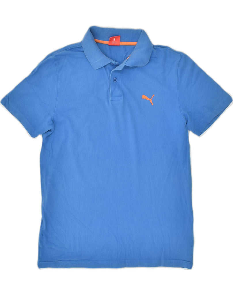 PUMA Mens Polo Shirt Small Blue Cotton | Vintage Puma | Thrift | Second-Hand Puma | Used Clothing | Messina Hembry 