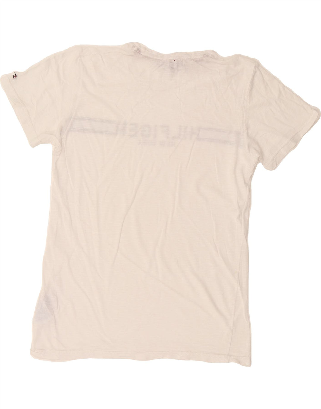 TOMMY HILFIGER Mens Graphic T-Shirt Top Small White Cotton Vintage Tommy Hilfiger and Second-Hand Tommy Hilfiger from Messina Hembry 