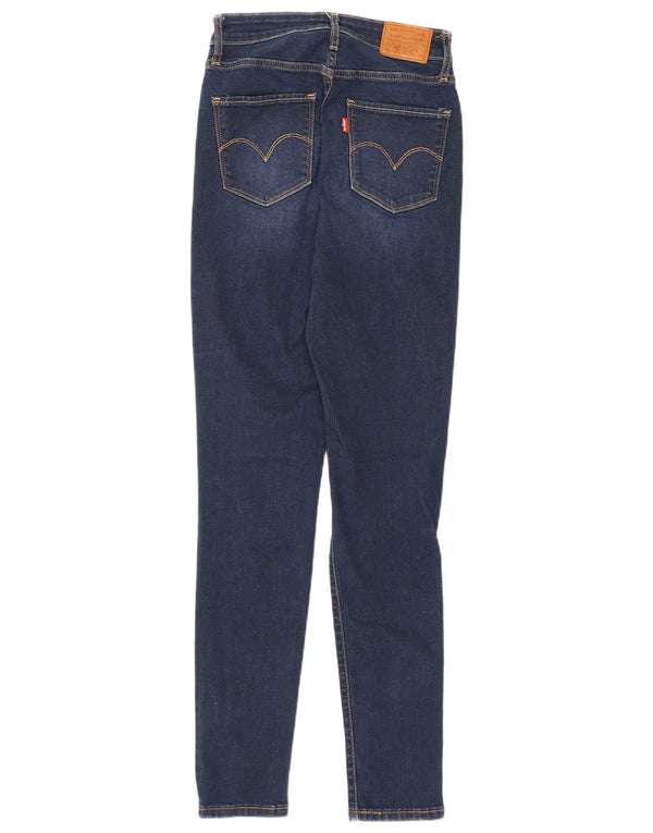 Levi's Womens 721 High Rise Skinny Jeans W25 L29 Navy Blue Cotton