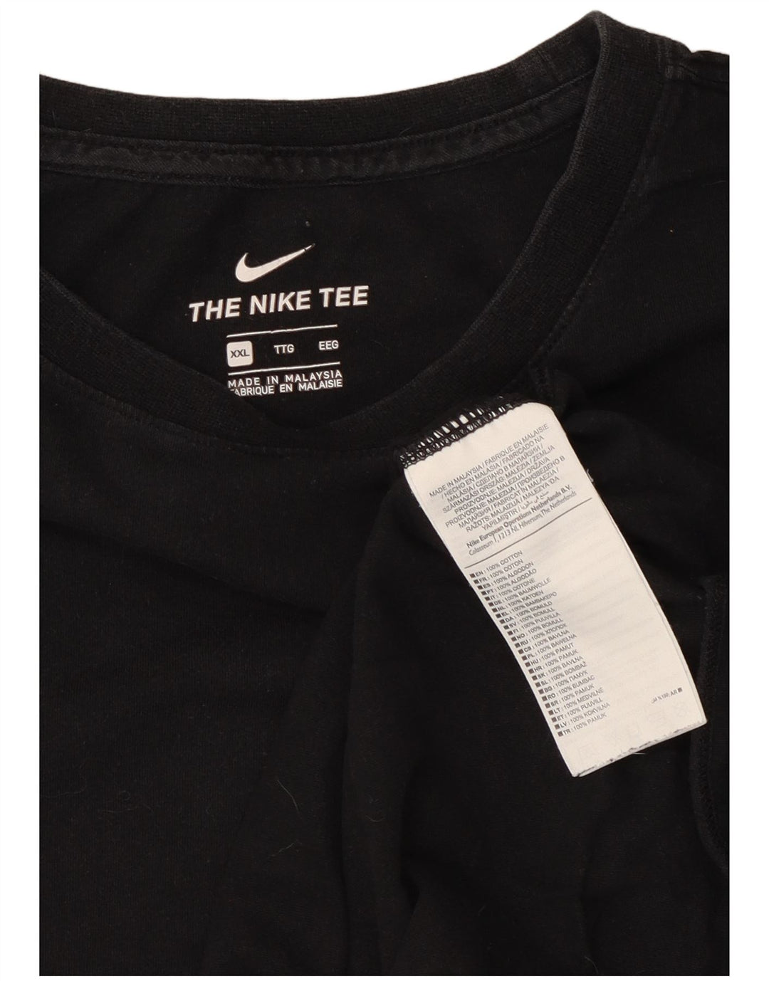 Nike Mens T-Shirt Top 2XL Black Cotton