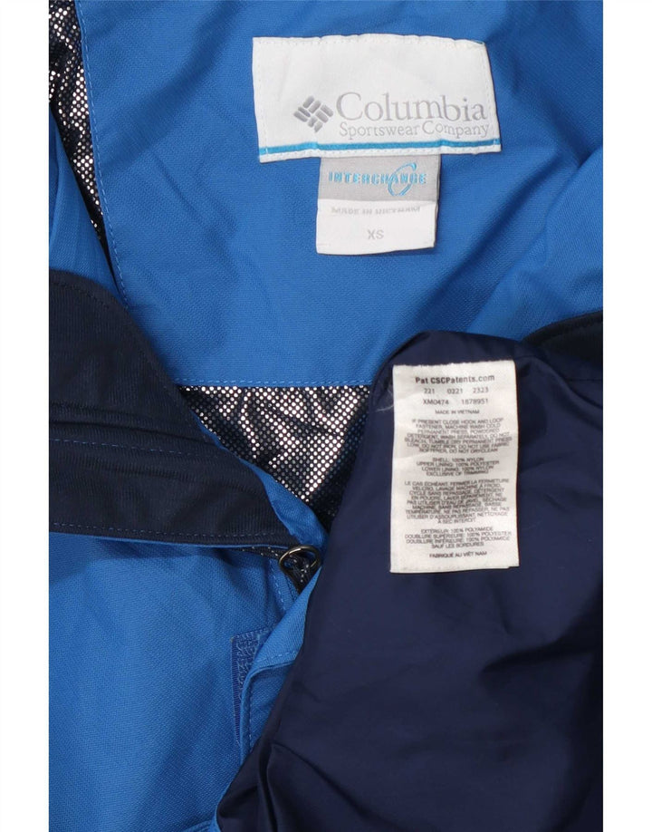 Columbia Mens Interchange Rain Jacket UK 34 XS Blue Colourblock Polyamide