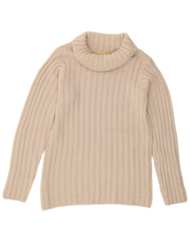 Massimo Rebecchi Womens Alpha Roll Neck Jumper Sweater IT 44 Medium Beige