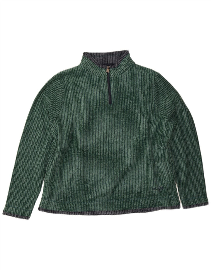 Weird Fish Mens Zip Neck Fleece Jumper XL Green Polyester