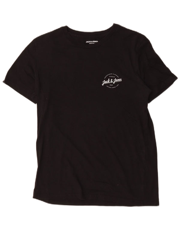 Jack & Jones Mens T-Shirt Top Large Black Cotton