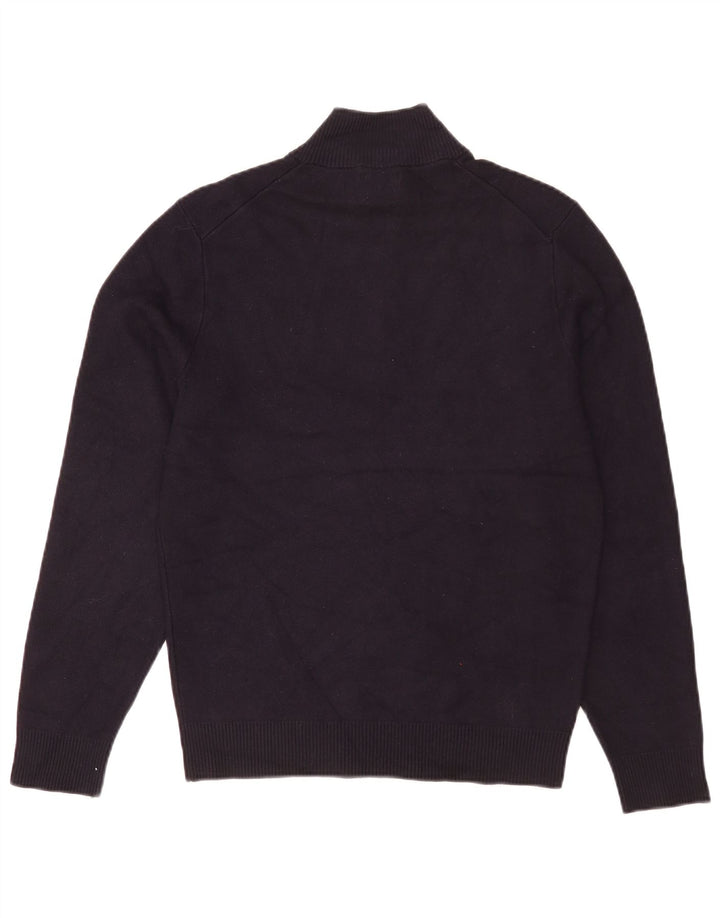Massimo Dutti Mens Zip Neck Jumper Sweater Medium Navy Blue