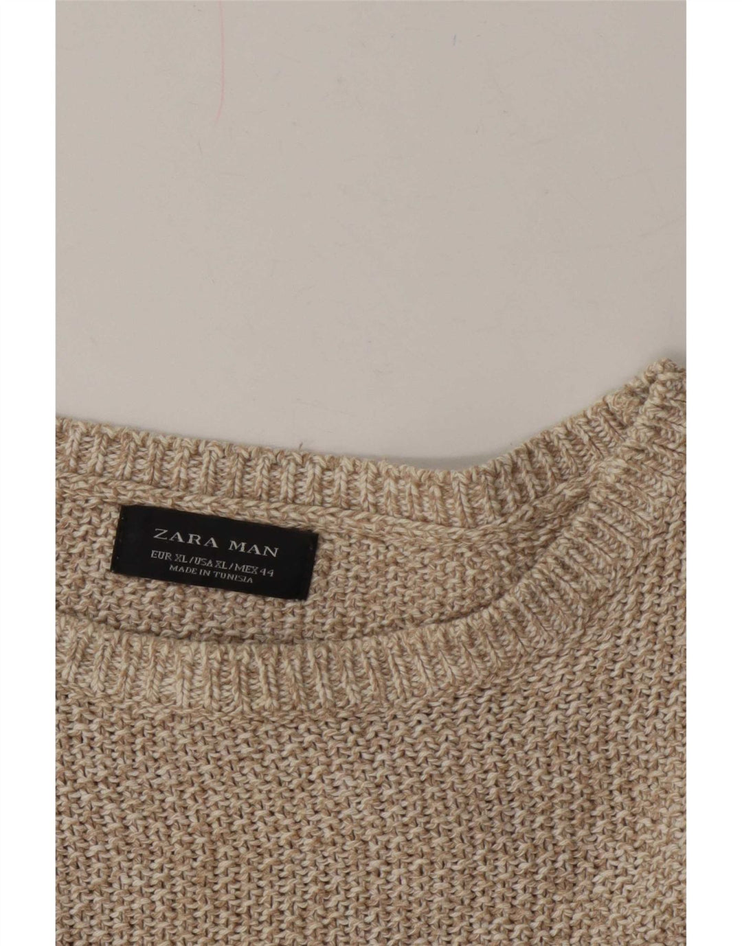 Zara Mens Boat Neck Jumper Sweater XL Grey Flecked