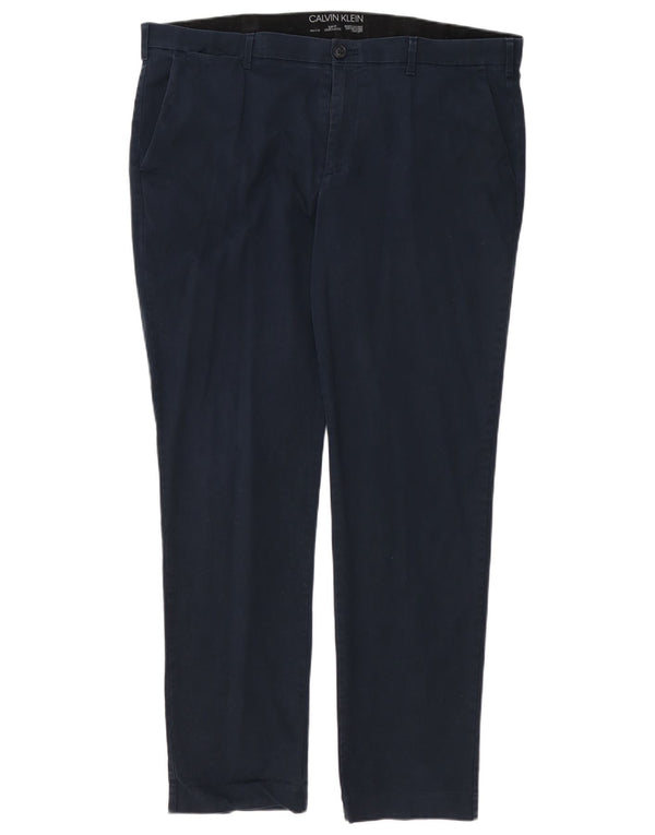 CALVIN KLEIN Mens Coupe Ajustee Slim Fit Chino Trousers W40 L32 Navy Blue