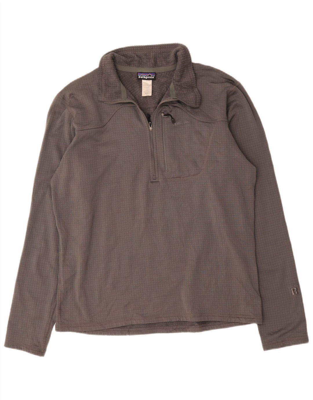 Patagonia Mens Zip Neck Pullover Tracksuit Top Large Grey Polyester