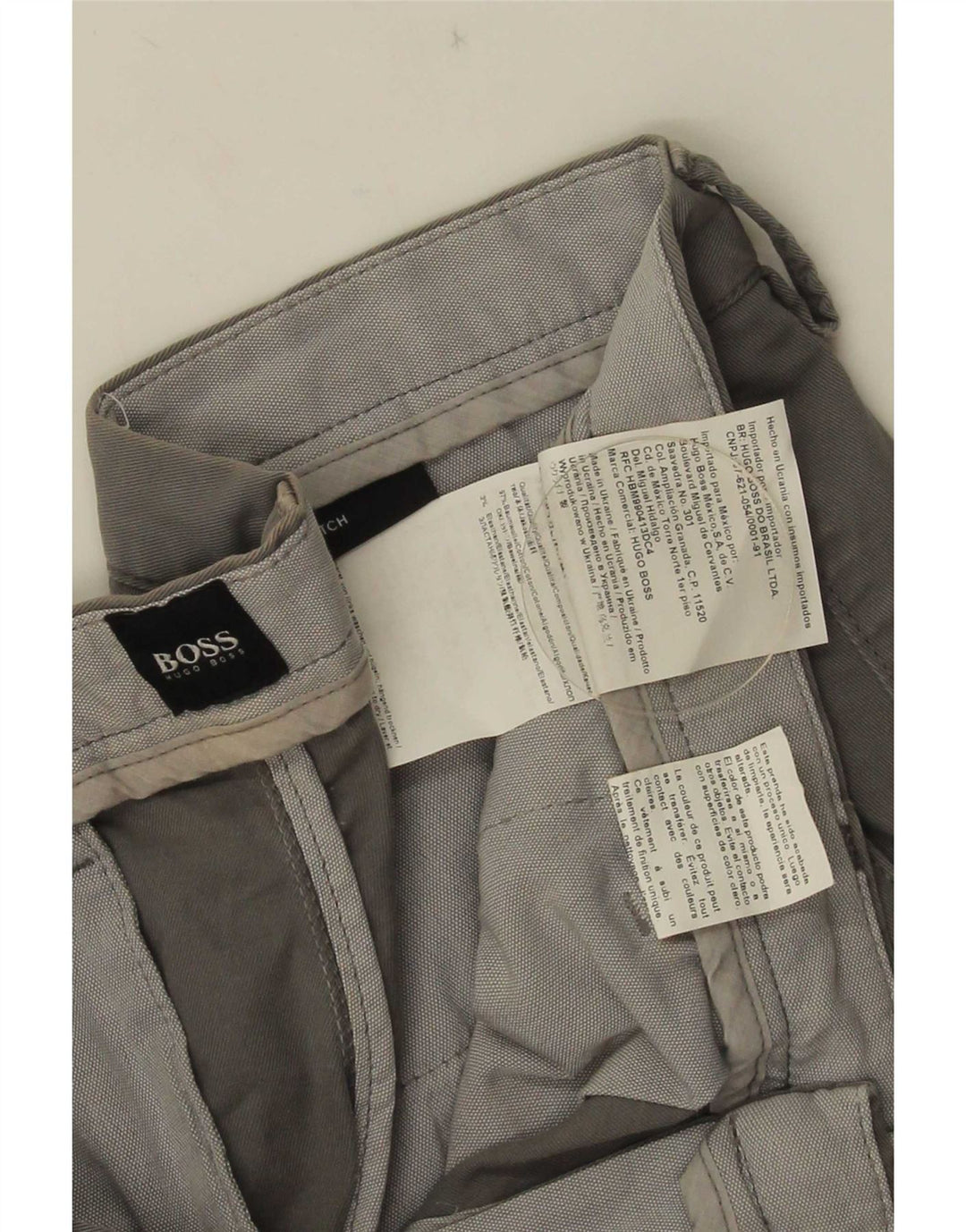 Hugo Boss Mens Slim Chino Trousers EU48 Medium W32 L30 Grey Cotton