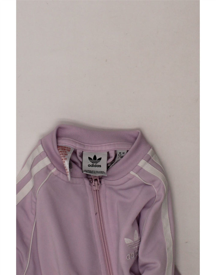 ADIDAS Girls Tracksuit Top Jacket 8-9 Years Purple Polyester Vintage Adidas and Second-Hand Adidas from Messina Hembry 