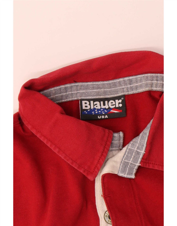 Blauer Mens Polo Shirt Large Red Cotton