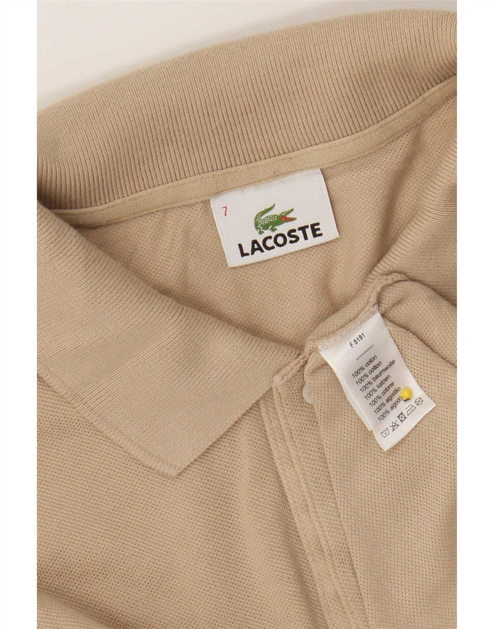 Lacoste Mens Polo Shirt Size 7 2XL Beige Cotton