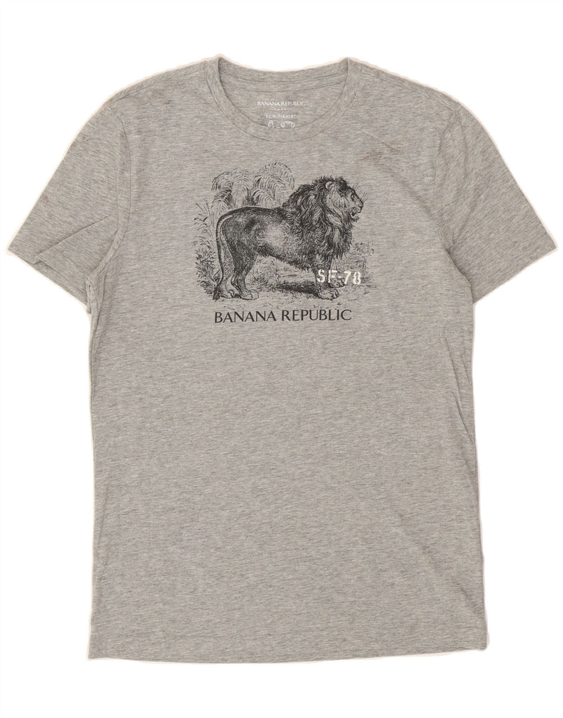 BANANA REPUBLIC Mens Graphic T-Shirt Top Small Grey Cotton Vintage Banana Republic and Second-Hand Banana Republic from Messina Hembry 