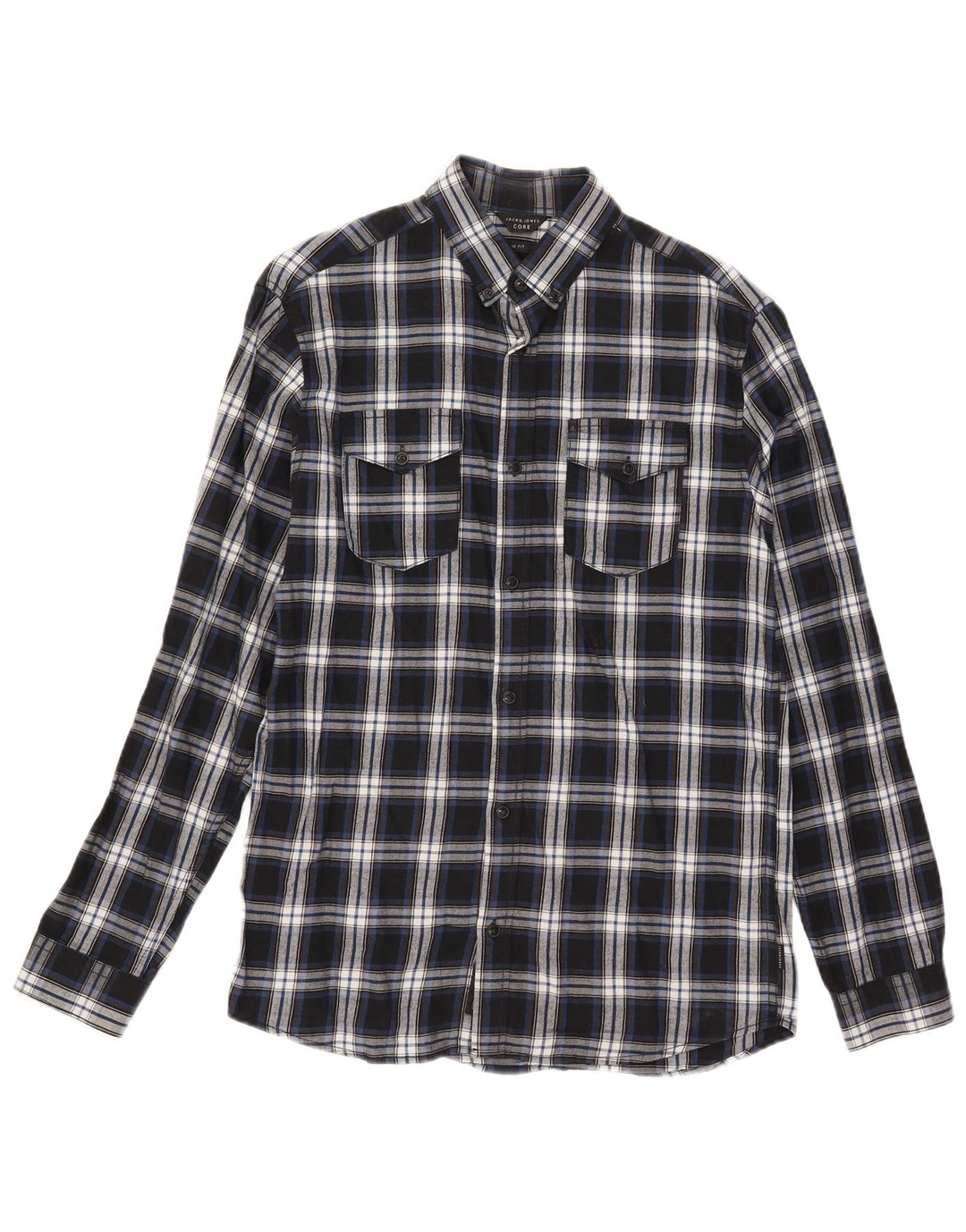 Jack & Jones Mens Slim Fit Flannel Shirt Small Blue Check