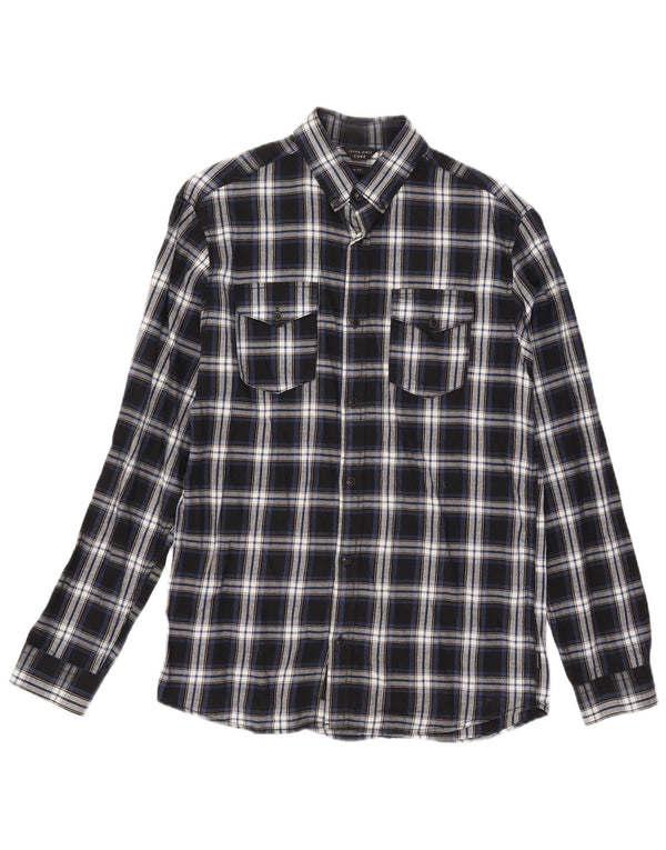 Jack & Jones Mens Slim Fit Flannel Shirt Small Blue Check