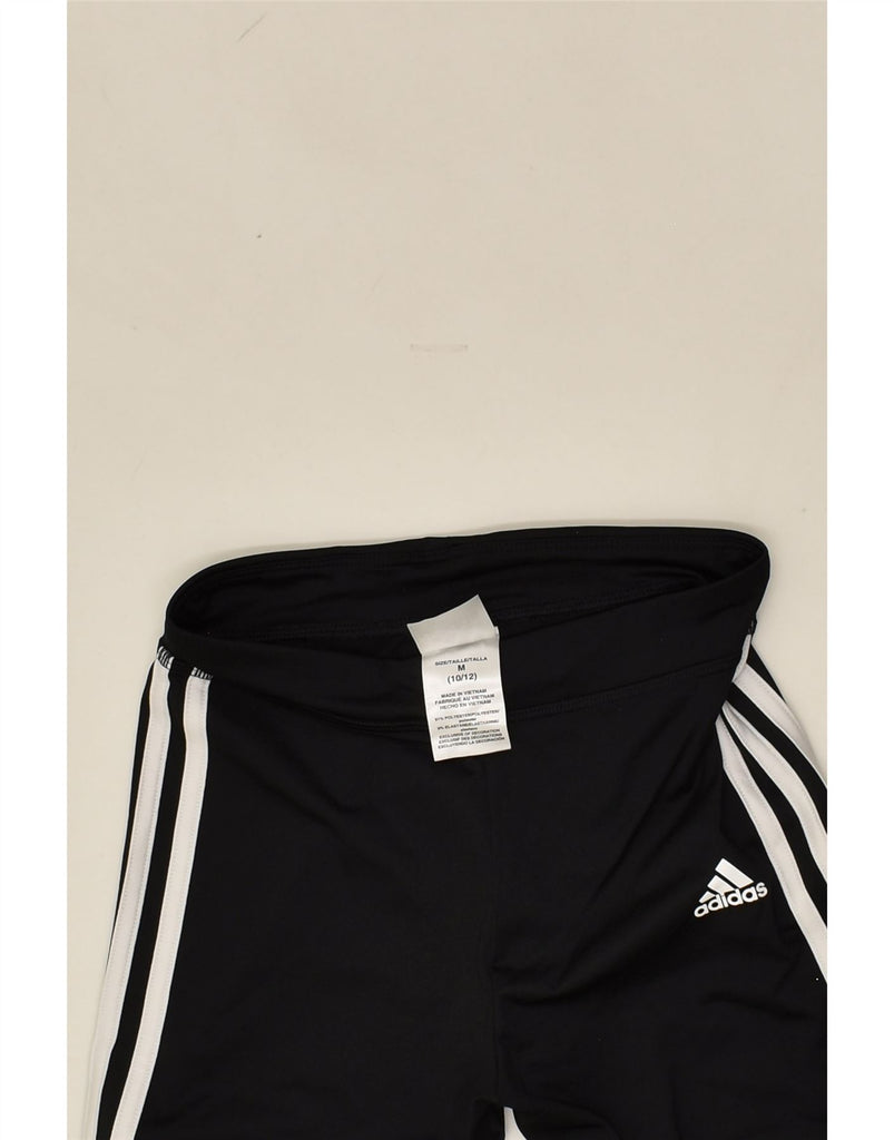 ADIDAS Girls Leggings 10-11 Years Medium Black Polyester | Vintage Adidas | Thrift | Second-Hand Adidas | Used Clothing | Messina Hembry 