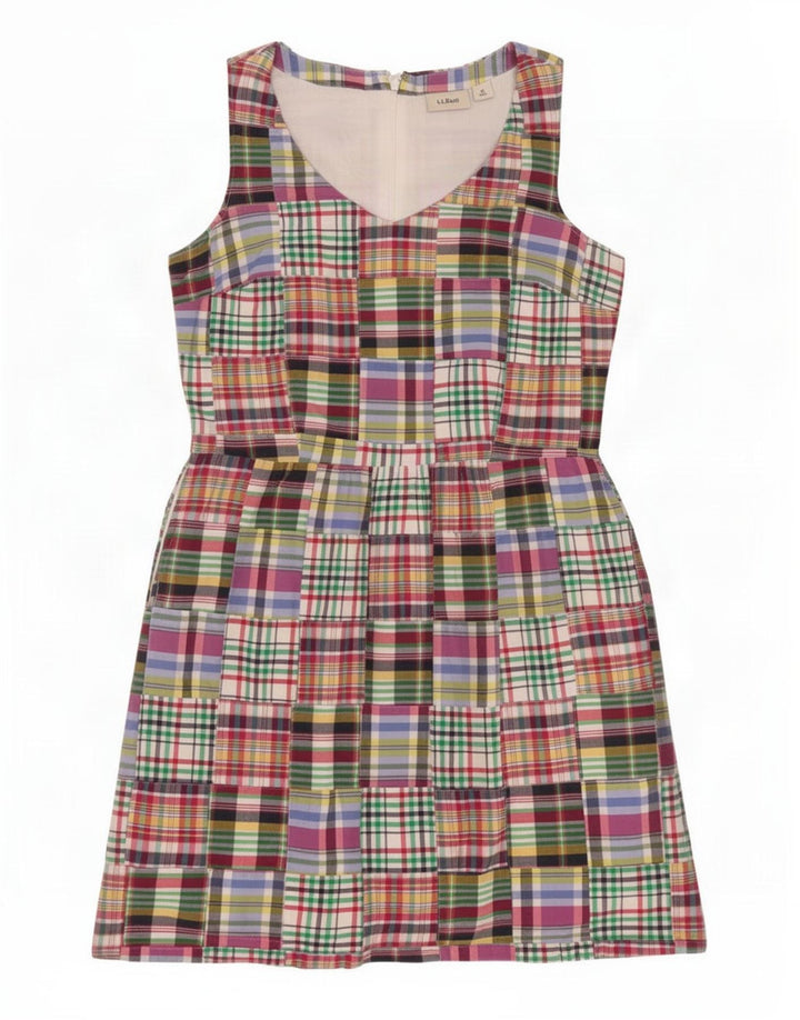 L.L.Bean Womens Sleeveless Sheath Dress US 6 Medium Multicoloured Patchwork