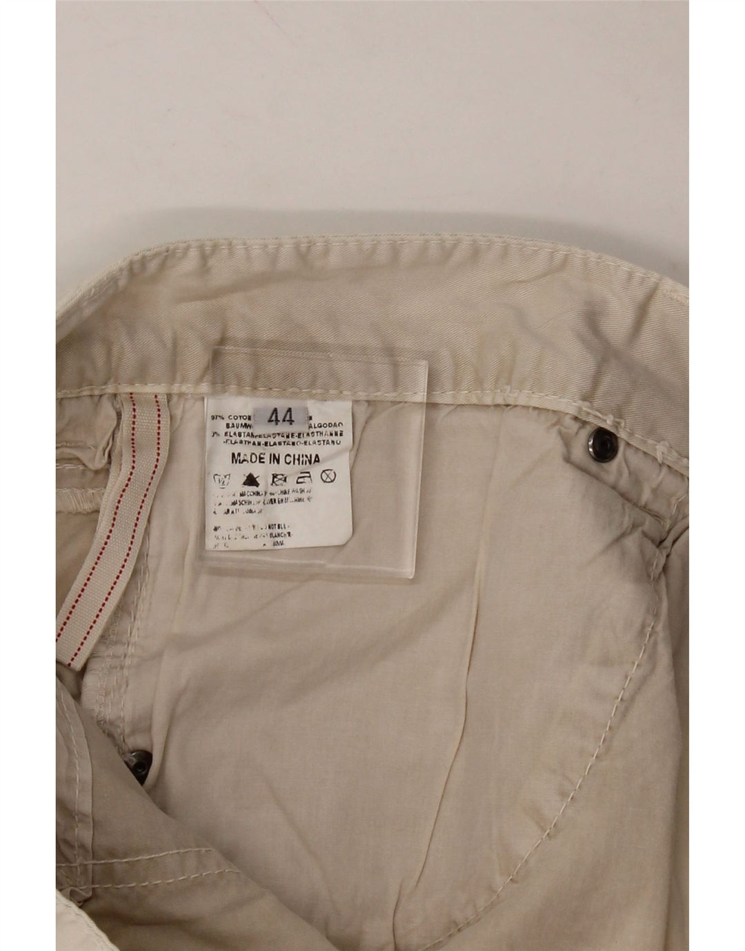 GAUDI Womens Straight Casual Trousers IT 44 Medium W30 L34 Off White Vintage Gaudi and Second-Hand Gaudi from Messina Hembry 