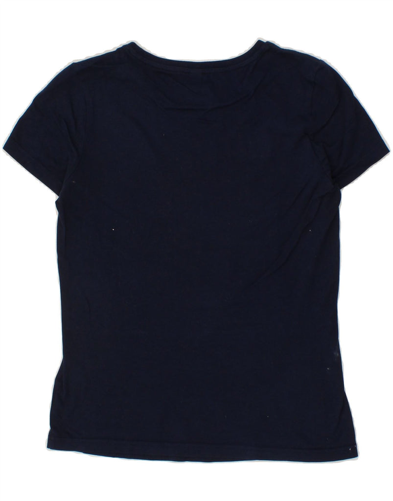 ADIDAS Womens Graphic T-Shirt Top UK 6 XS Navy Blue Cotton Vintage Adidas and Second-Hand Adidas from Messina Hembry 