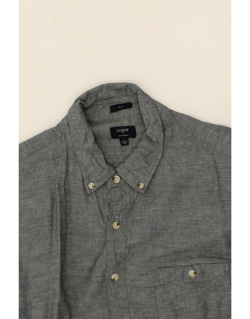 J. CREW Mens Slim Shirt Large Grey Cotton Vintage J. Crew and Second-Hand J. Crew from Messina Hembry 