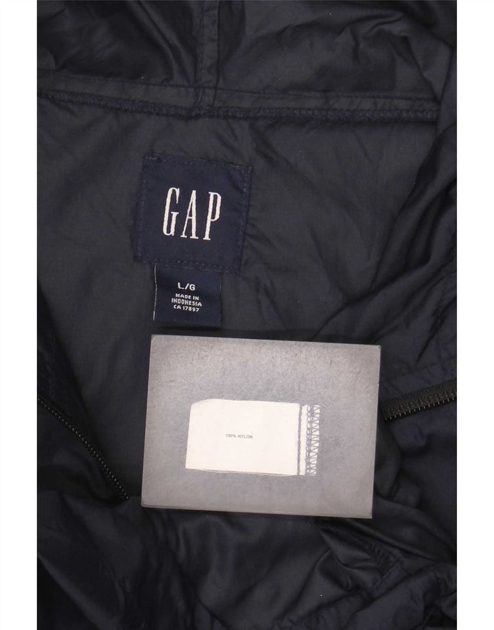 Gap Mens Hooded Rain Jacket UK 40 Large Navy Blue Nylon