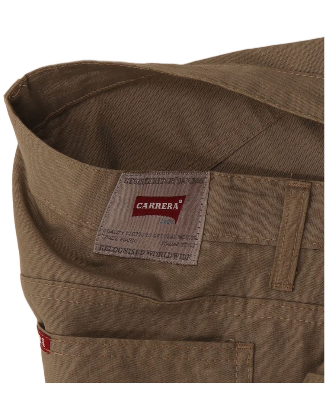 Carrera Mens Straight Casual Trousers W34 L29 Beige