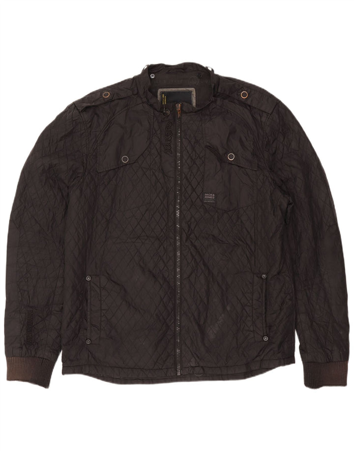 Jack & Jones Mens Quilted Jacket UK 44 2XL Grey Nylon