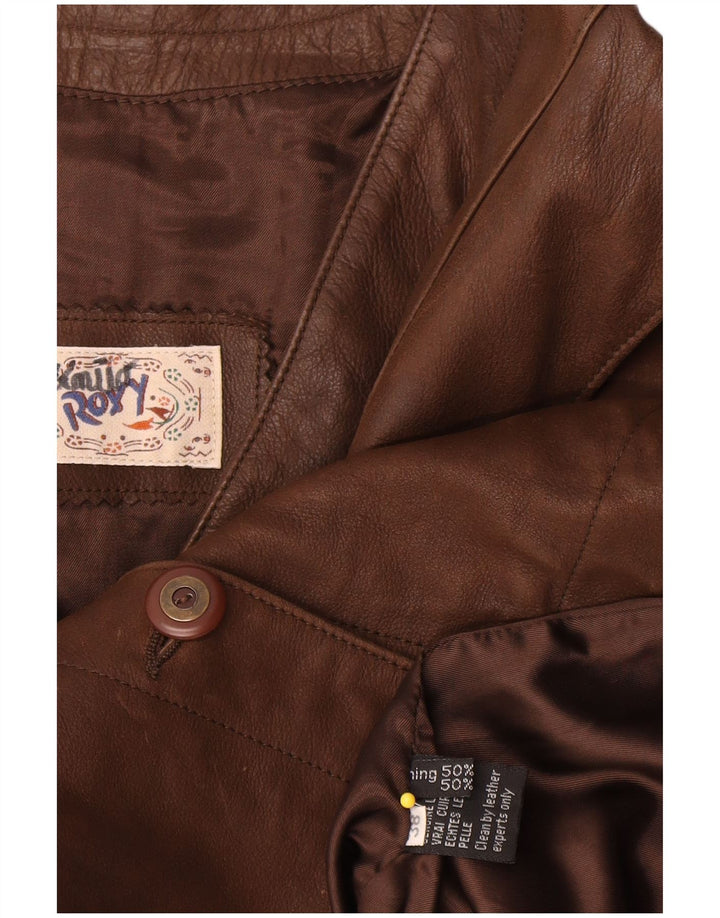Roxy Womens Leather Gilet EU 38 Medium Brown Leather