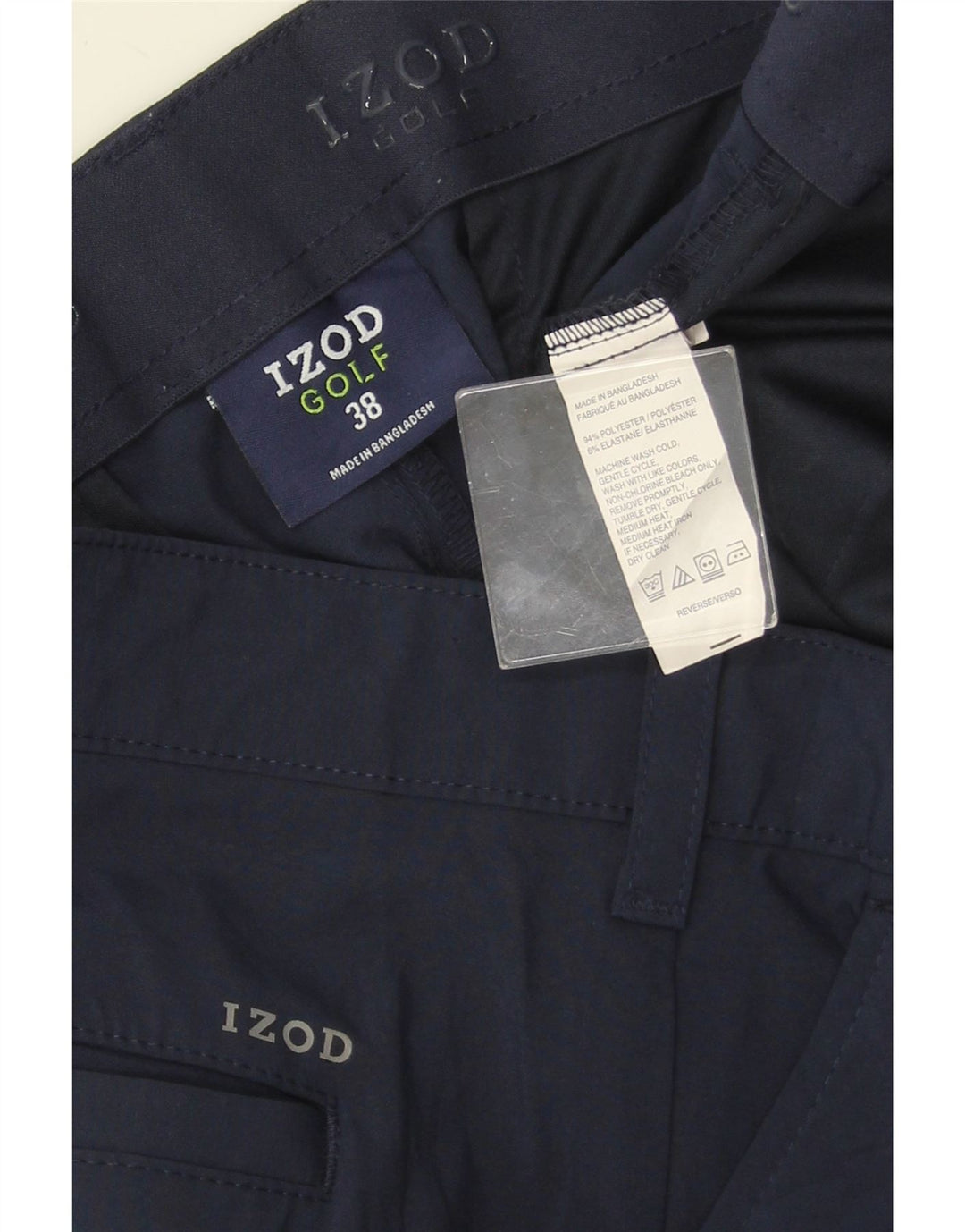 IZOD Mens Cargo Shorts W38 XL Navy Blue Polyester