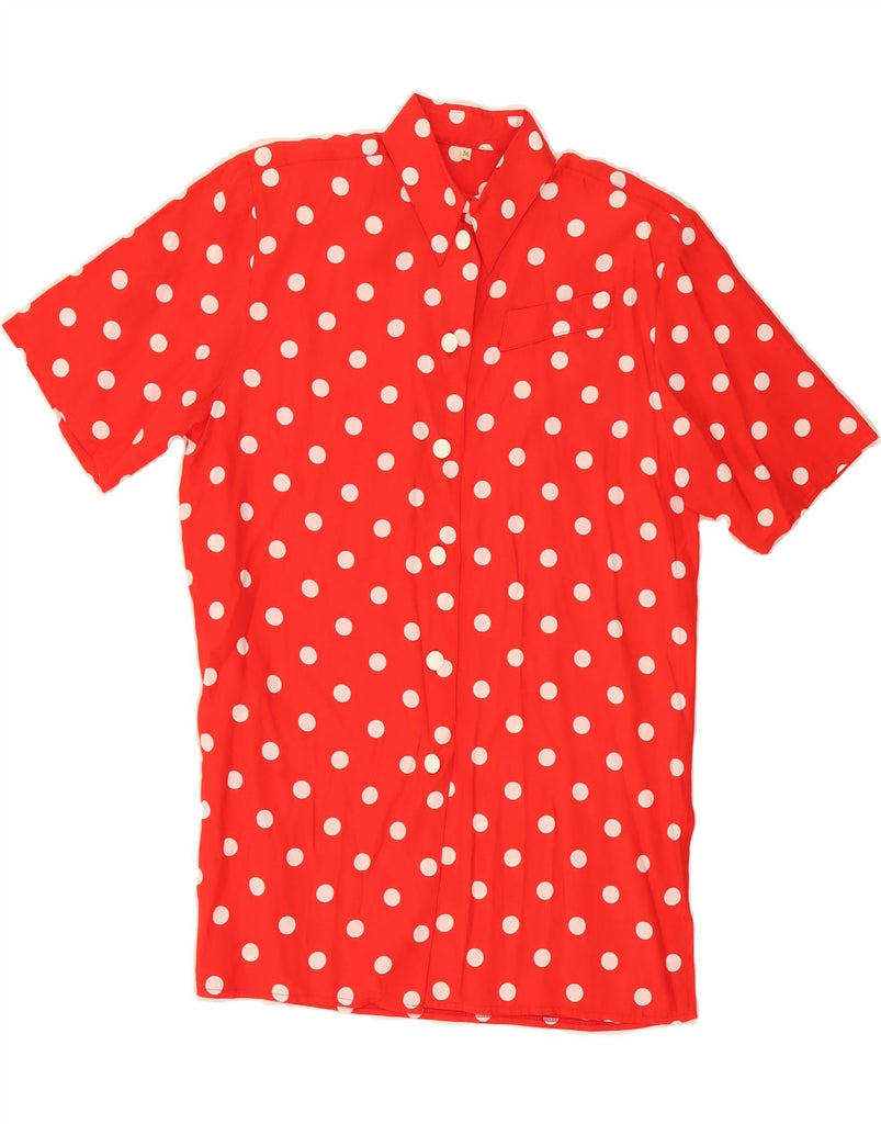 VINTAGE Womens Shirt Dress EU 36 Small Red Polka Dot Viscose Vintage Vintage and Second-Hand Vintage from Messina Hembry 