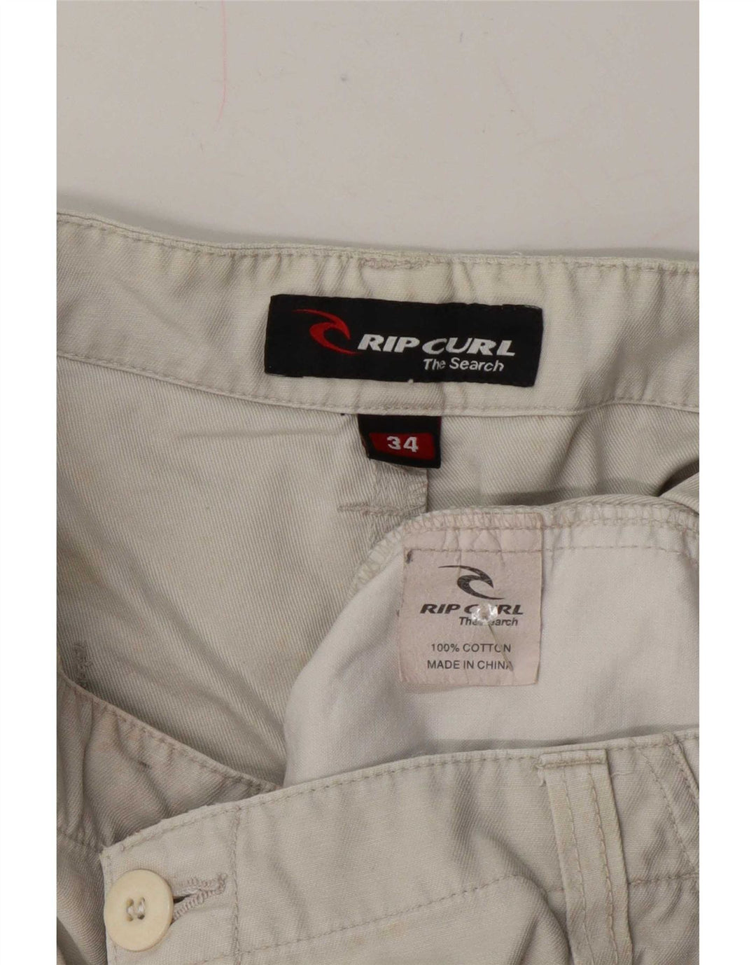 Rip Curl Mens Graphic Casual Shorts W34 Large Beige Cotton