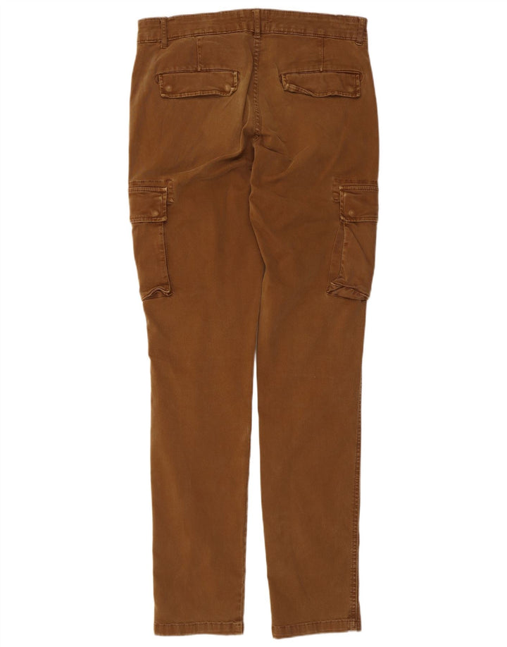 Lyle & Scott Mens Slim Cargo Trousers W32 L33 Brown Cotton