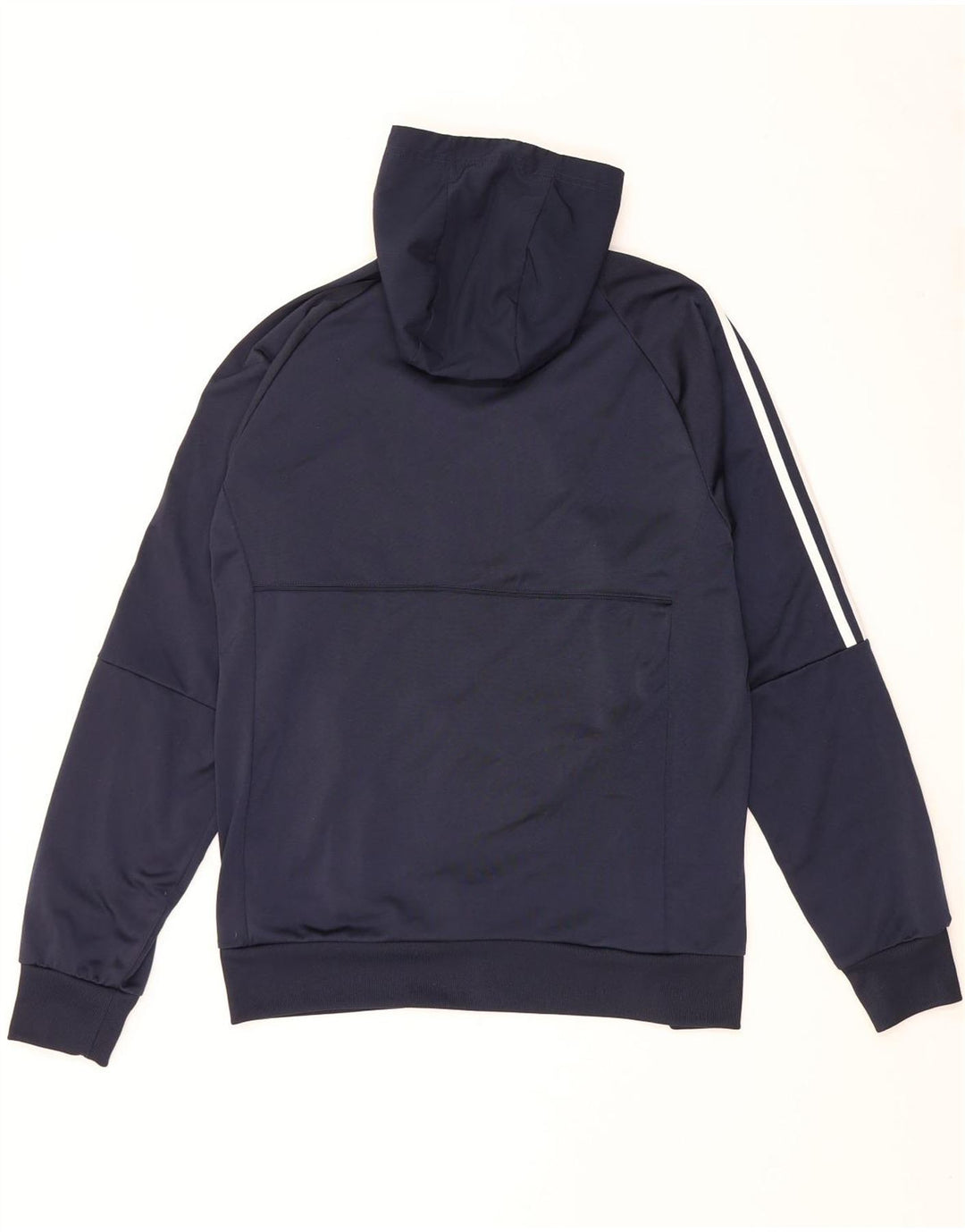 Adidas Mens Zip Neck Hoodie Jumper Medium Navy Blue Polyester