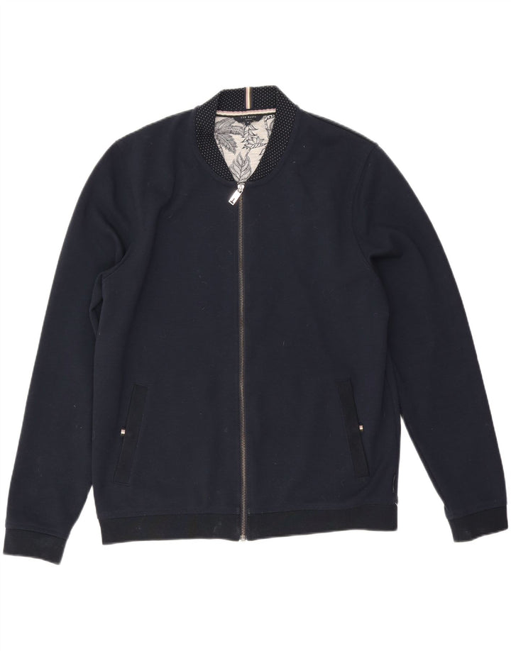 Ted Baker Mens Tracksuit Top Jacket Size 5 XL Navy Blue Polyester