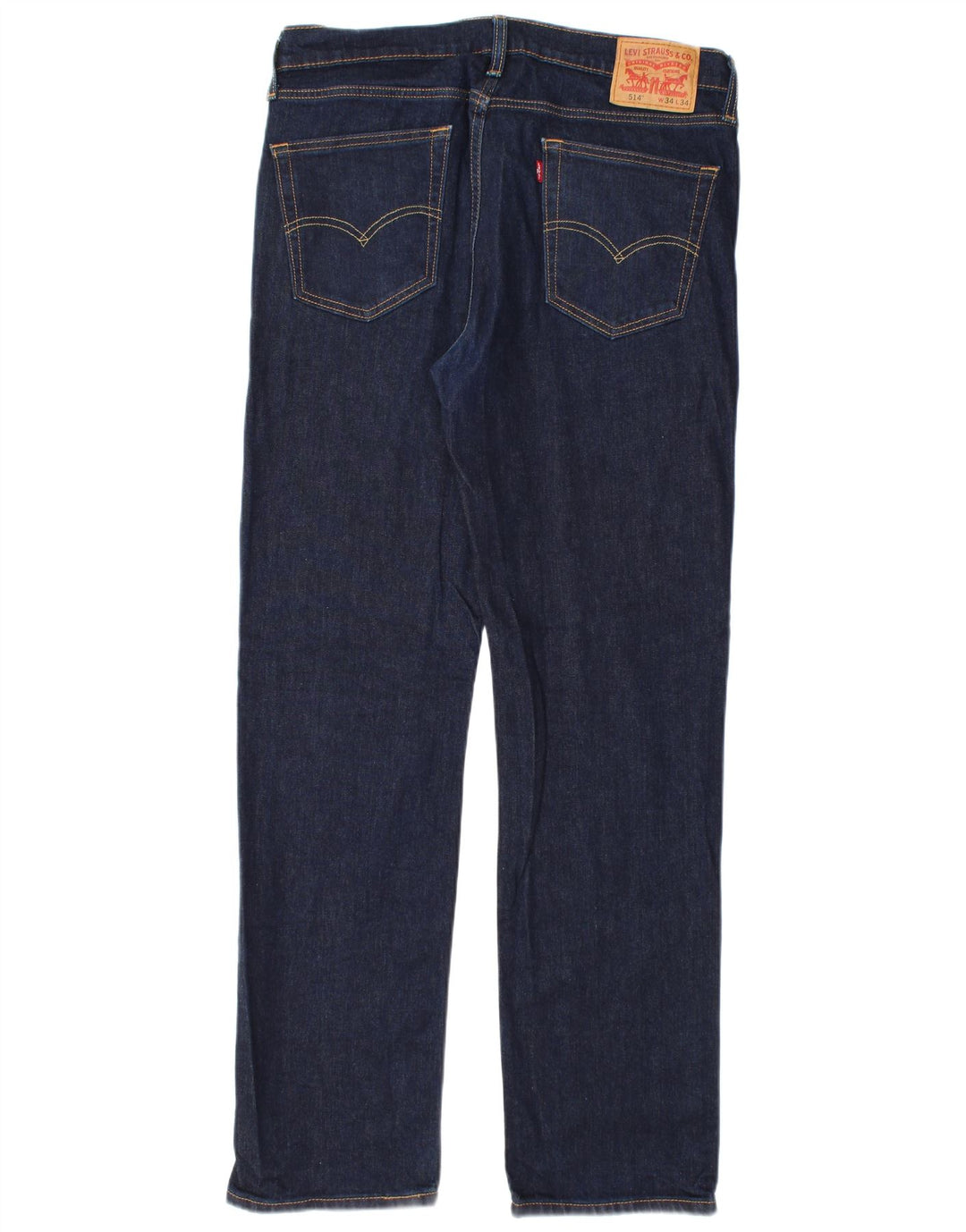 Levi's Mens 514 Straight Jeans W34 L34 Navy Blue Cotton