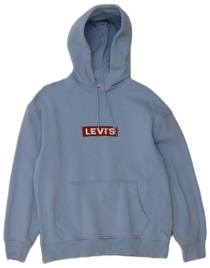 Levi's Mens Relaxed Graphic Hoodie Jumper Small Blue Cotton