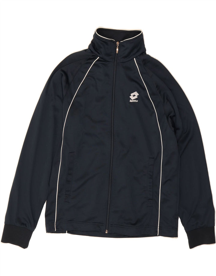 LOTTO Mens Tracksuit Top Jacket Small Navy Blue Polyester Vintage Lotto and Second-Hand Lotto from Messina Hembry 