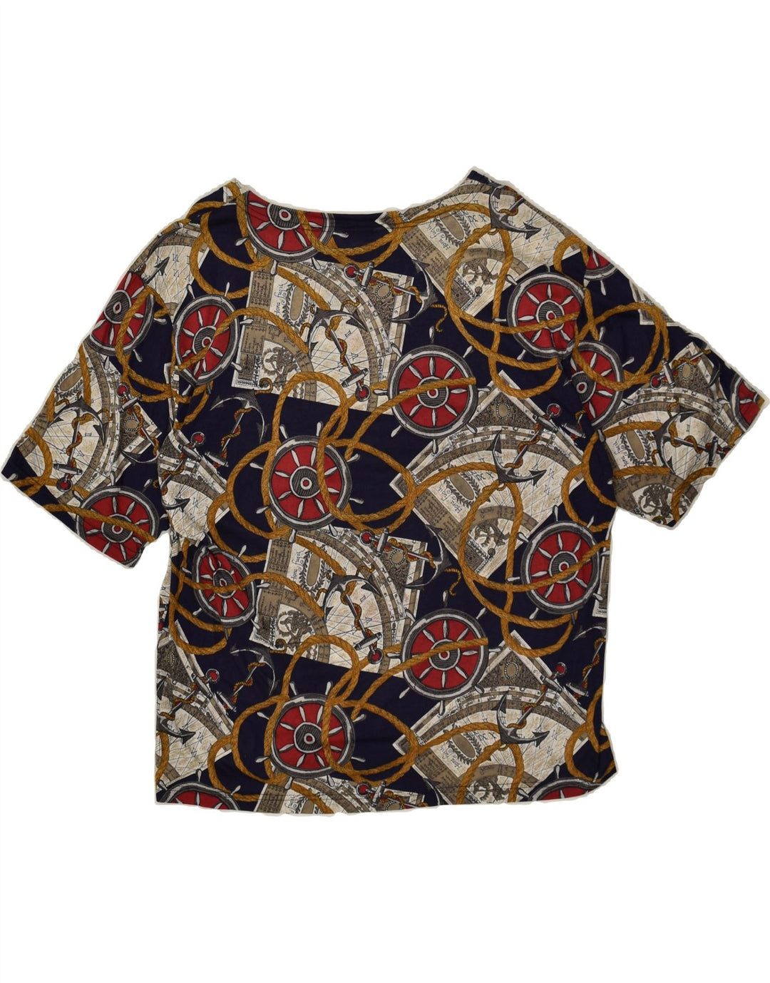 PERSONA Womens Graphic T-Shirt Top Size 27 Large Navy Blue Geometric | Vintage Persona | Thrift | Second-Hand Persona | Used Clothing | Messina Hembry 