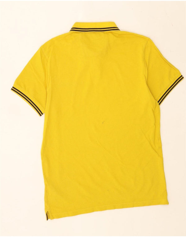 Calvin Klein Jeans Mens Polo Shirt Medium Yellow Striped Cotton