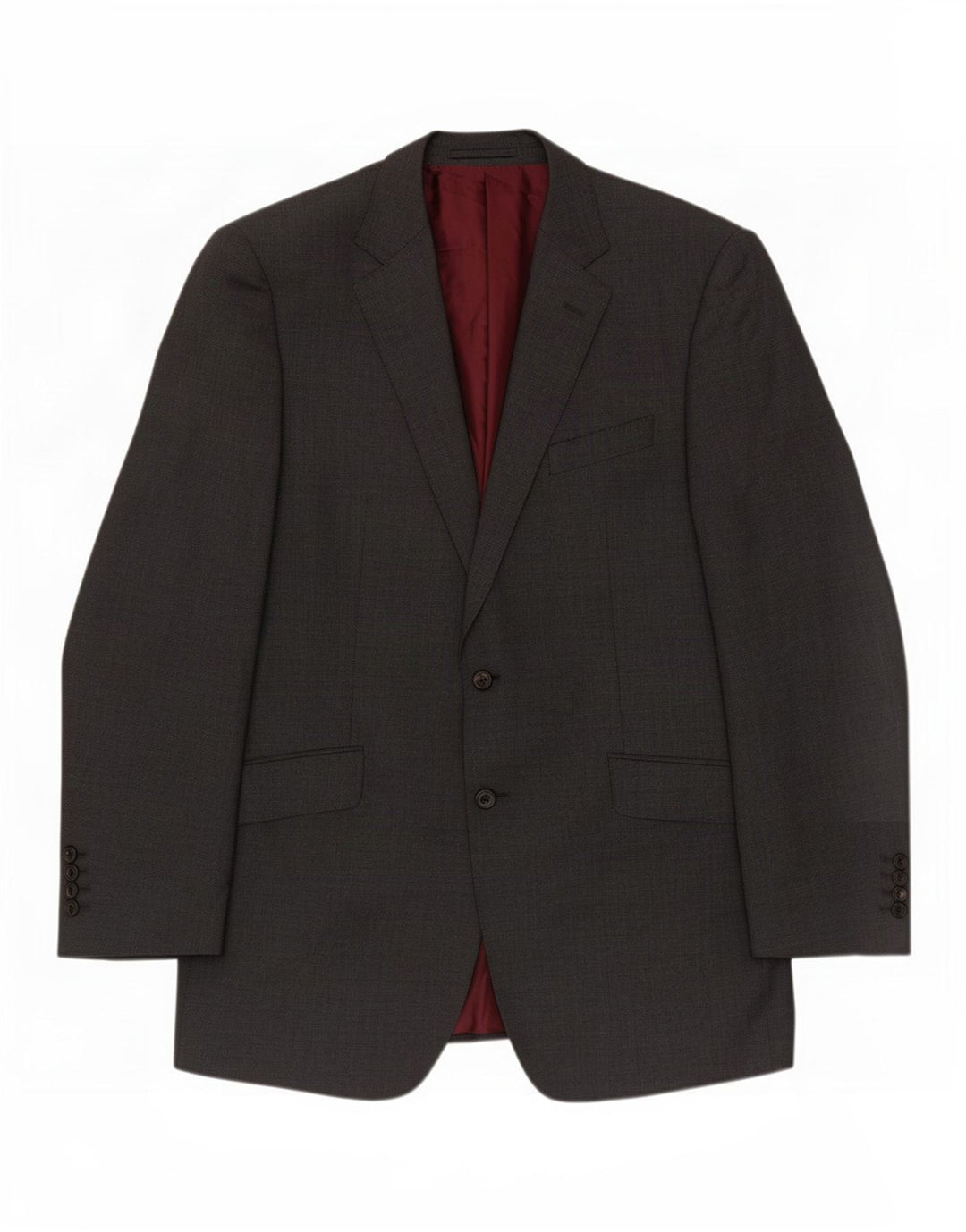 Marks & Spencer Mens Long 2 Button Blazer Jacket UK 42 Large Grey Wool